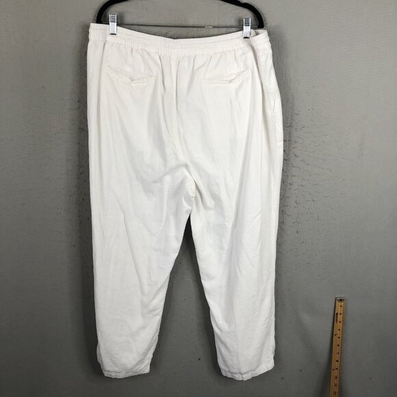 Kim Rogers Pants Womens Extra Large White Linen Blend Lagenlook Boho Beach - Picture 3 of 16